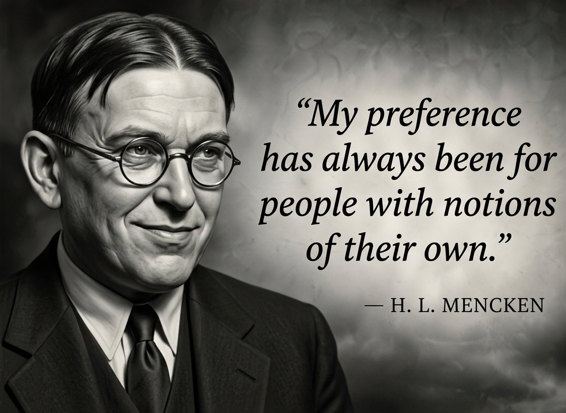“My preference has always been for people with notions of their own.” — H. L. MENCKEN