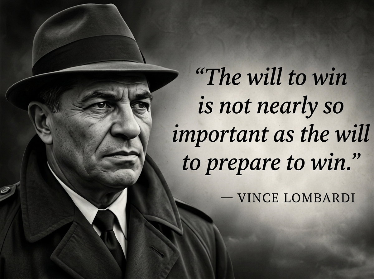 “The will to win is not nearly so important as the will to prepare to win.” — VINCE LOMBARDI